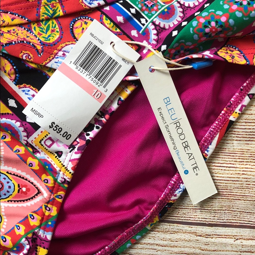 NWT Bleu Rod Beattie‎ Multicolor Paisley Bikini Bottom - Picture 2 of 5